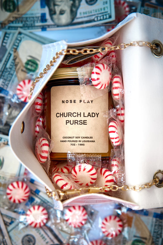 CHURCH LADY PURSE CANDLE